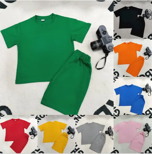 Kids Short Tracksuit Short Sleeve Top and Shorts Fashion 2PCS Set