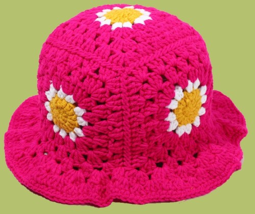 Pink Hollow Crocheting Knitted Hat