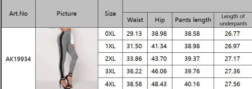 Houndstooth Print Pants Black Striped Splicing High Waist Pencil Trousers