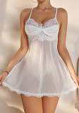 White Lace Mesh Night Dress Sexy Lingerie