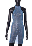 Sexy Halter Sparkling Low Back Party Bodycon Dress