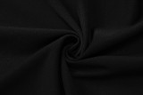 Black Square Neck Long Sleeve Maxi Dress