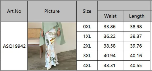 Plus Size Retro Floral Print High Waist Elegant Bodycon Long Skirt