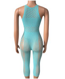 Sexy See-Through Hollow Out Tight Mesh Jumpsuit