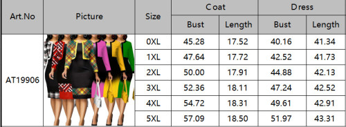 Plus Size Elegant 2-piece Set Sexy Print Tank Dress and Jacket