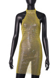 Sexy Halter Sparkling Low Back Party Bodycon Dress