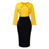 Female OL long sleeve Blouse Top and Bodycon Skirt 2-piece Set