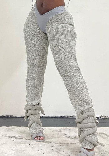 Fashion Knitting Low Waist Slim Casual Pants