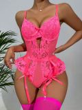 Floral Lace Cutout Back See-Through Sexy Bodysuit Teddy Lingerie