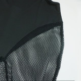See-Through Black Fishnet Patchwork Cutout Sexy Jumpsuit