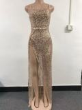 Elegant Sequins Straps Party Maxi Evening Dresss