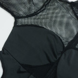 See-Through Black Fishnet Patchwork Cutout Sexy Jumpsuit