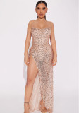 Elegant Sequins Straps Party Maxi Evening Dresss