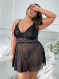 Sexy Lace Mesh Nightdress Plus Size Sexy Lingerie