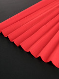 Elegant Red Off Shoulder Pleated Cape Sleeve Bodycon Dress