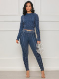 Vintage Distressed Knitted Sweater Pants Set