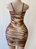 Tiger Skin Print Sexy Cami Nightdress