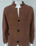 Men's Cardigan Jacket Knitting Stand Collar Sweater