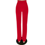 Fashion Back Zipper Straight Leg Pants