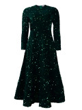 Round Neck Long Sleeve Sequin Chic Party Dress