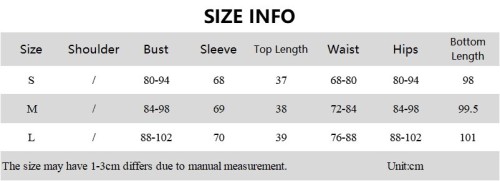 Fashion Printed High Neck Cropped Long Sleeve Top Slim Fit Tight Pants 2PCS Set