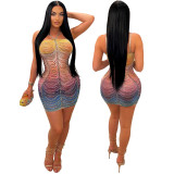 Sexy Straps Rhinestone Bodycon Sexy Party Dress