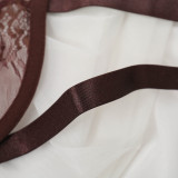 Sexy Lace Mesh Underwear Set See-Through Bra Thong Lingerie Set