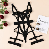 Sexy Hollow Out Lace-Up One Piece Sexy Bodysuit