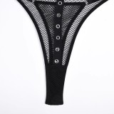 Transparent Temptation Uniform Bodysuit Sexy Lingerie
