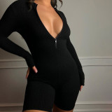 Sports Long Sleeve High Waist Tight Casual Rompers