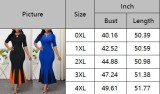 Plus Size Chic Contrast Color Half Sleeve Party Mermaid Dress
