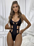 Sexy Lace-Up Hollow Strap One-piece Sexy Teddy Lingerie