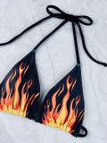 Sexy Printed Flame Bikini Set