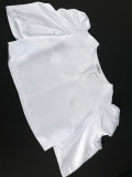White Puff Sleeves Top High Waist Wide Leg Pants 2PCS Set