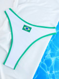 Printed Brazil Flag Bikini Set
