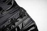 Punk Zipper Lace Up Corset Crop Shapewear with Girdle