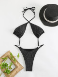 Solid Halter Sexy One-Piece Bikini Swimsuit