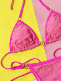 Sexy Hot Pink Halter Bikini Set
