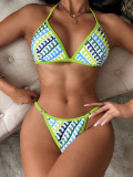 Sexy Colorful Halter Thong Bikini Set