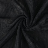 Black Strapless Mesh See-Through Long Dress
