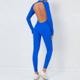 Sexy Open Back Long Sleeve Fitness Sports Tight Yoga Jumpsuit