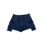 Washed Stretch Pocket Denim Short Culotte Denim Shorts