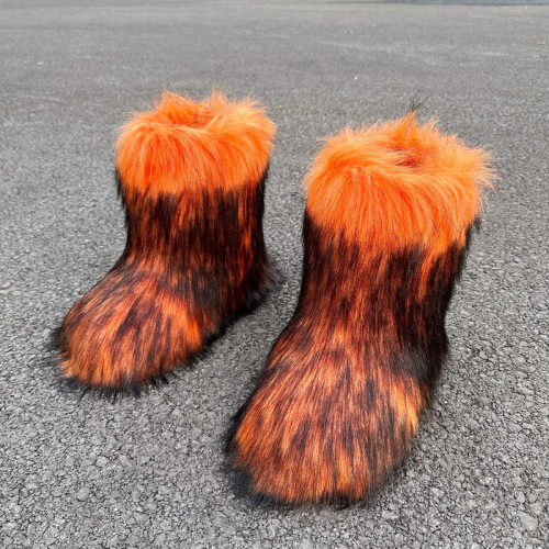 Faux Fur Hot Sale Fashion Boots Fluffy Mid-calf Boots