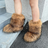 Faux Fur Hot Sale Fashion Boots Fluffy Mid-calf Boots