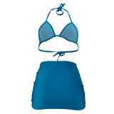 Fashion Sexy Halter Neck Bikini Skirt Three-Piece Swimsuit