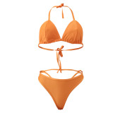 Fashion Sexy Halter Neck Bikini Skirt Three-Piece Swimsuit