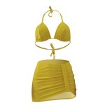 Fashion Sexy Halter Neck Bikini Skirt Three-Piece Swimsuit