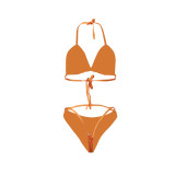 Fashion Sexy Halter Neck Bikini Skirt Three-Piece Swimsuit