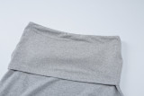 Gray Tank Top and Bodycon Long Skirt 2-piece Set