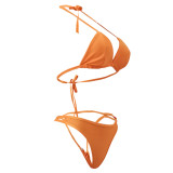 Fashion Sexy Halter Neck Bikini Skirt Three-Piece Swimsuit